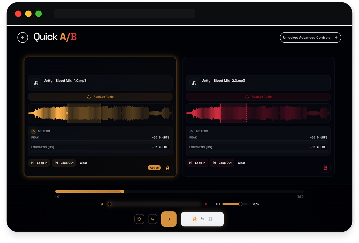 QuickAB interface mockup